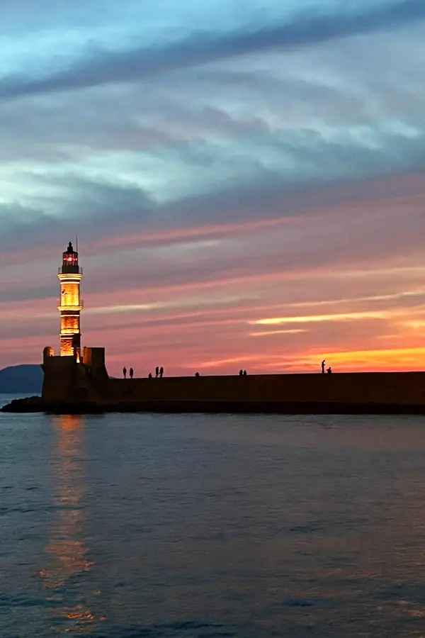 Chania harbor sunset